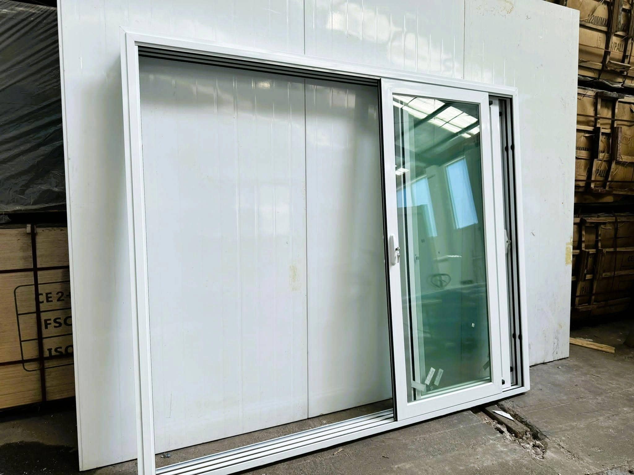 Image of the Stacker Sliding Door 2400x2000mm thats sold by Portable Building Specialists
