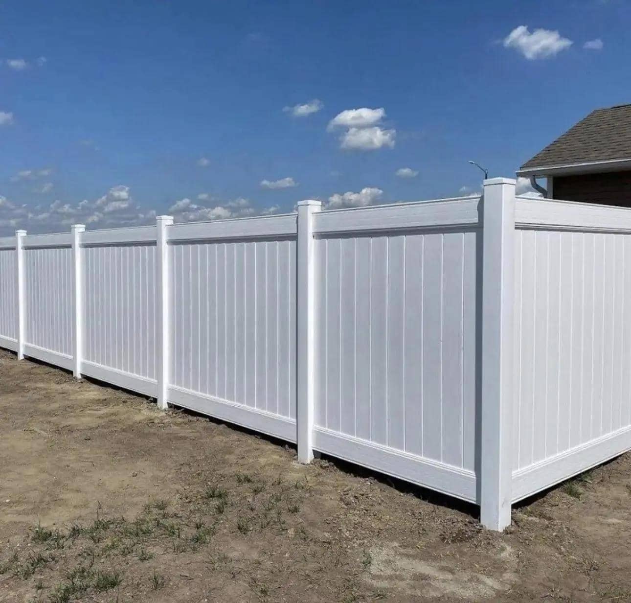 White PVC Privacy Fence image 1