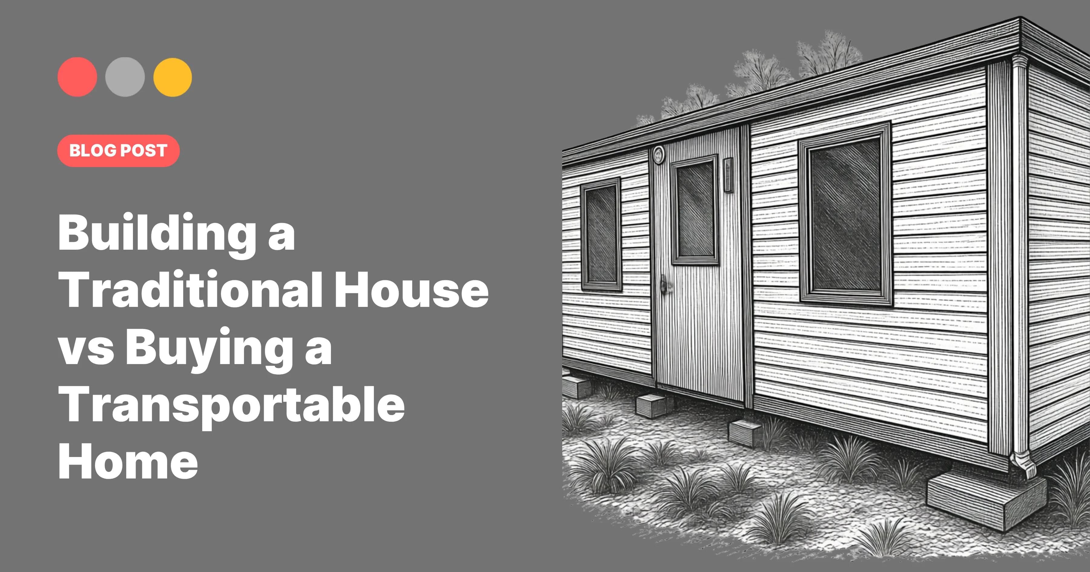 Image cover for Portable Building Specialists blog post "Building a Traditional House vs Buying a Transportable Home"
