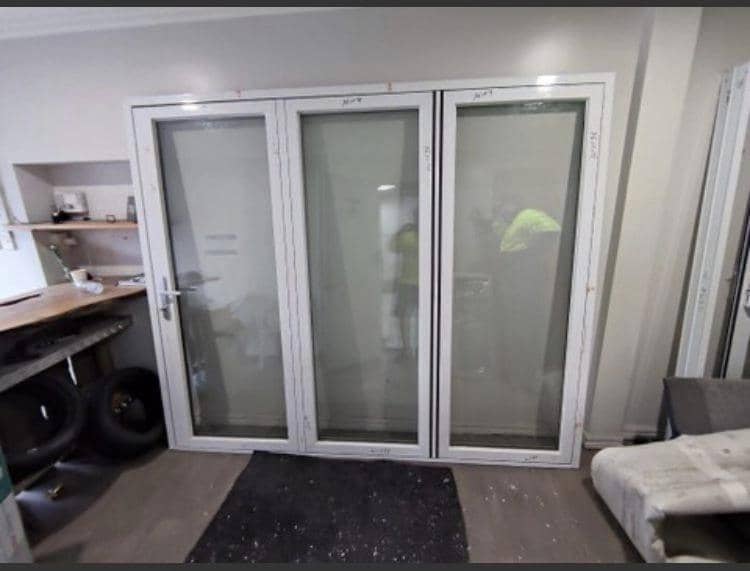 Image of the Bifold Double Glazed Door 2400x2000mm thats sold by Portable Building Specialists