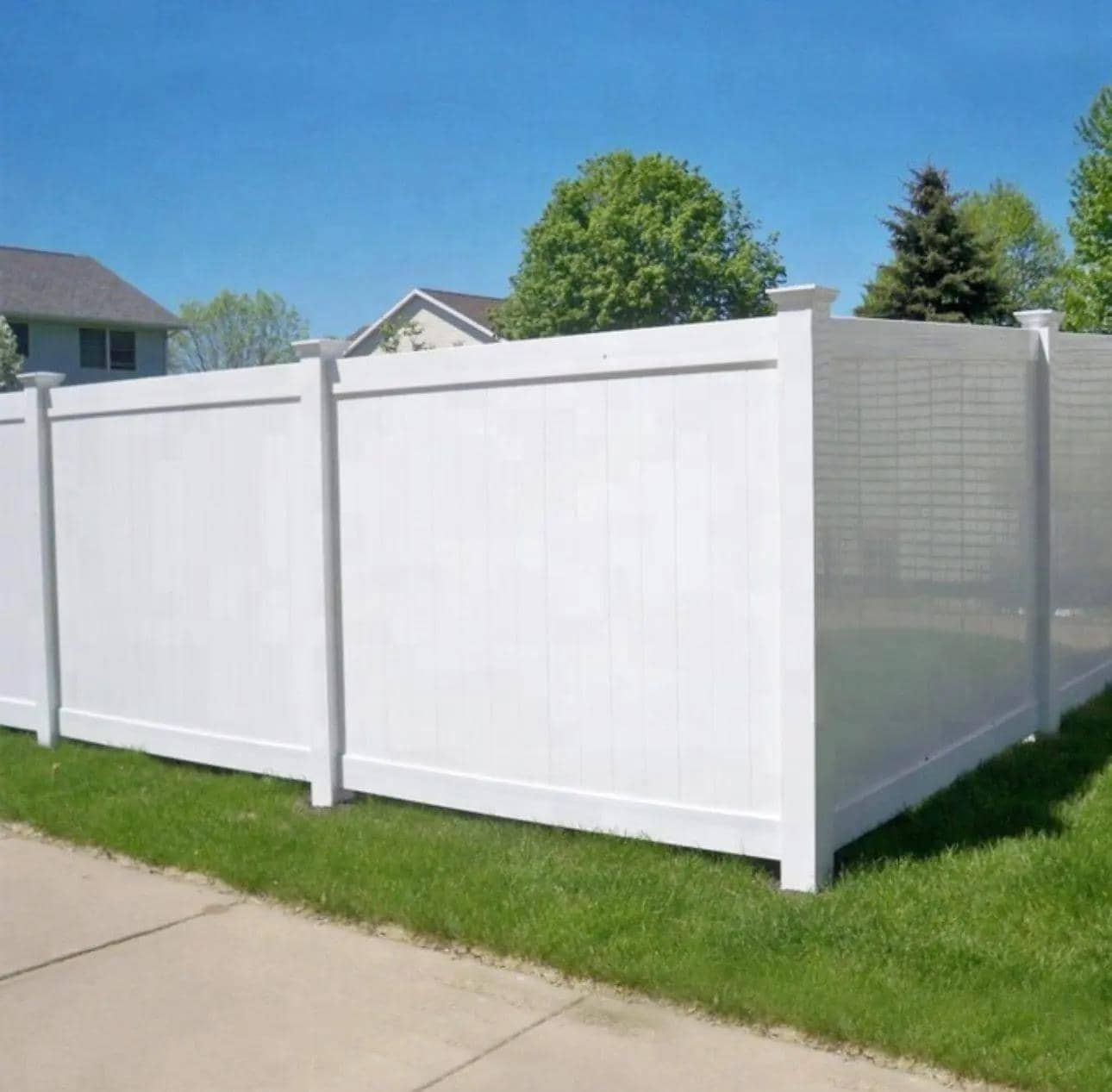 White PVC Privacy Fence image 3